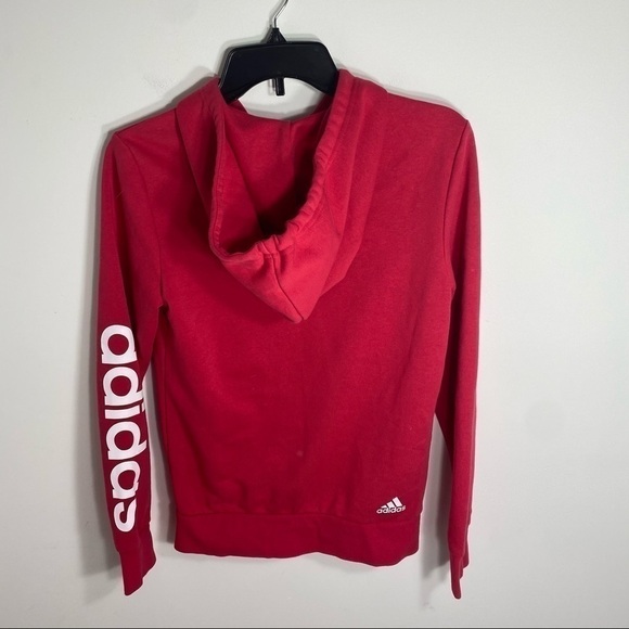 Adidas Pink Full Zip Sweatshirt Women’s Small Hood - Picture 2 of 6